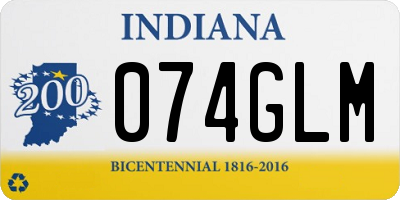 IN license plate 074GLM