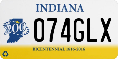 IN license plate 074GLX