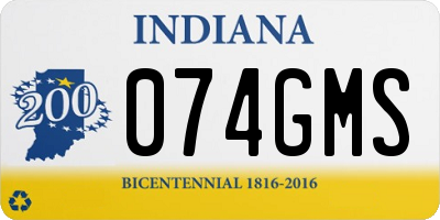 IN license plate 074GMS