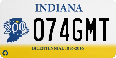 IN license plate 074GMT