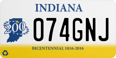IN license plate 074GNJ