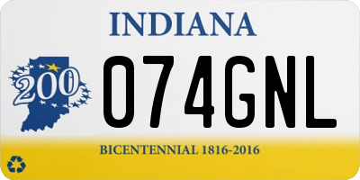 IN license plate 074GNL