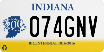 IN license plate 074GNV