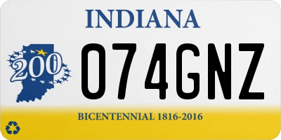 IN license plate 074GNZ