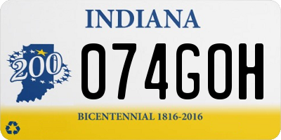 IN license plate 074GOH