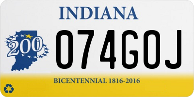 IN license plate 074GOJ