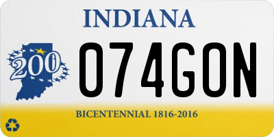 IN license plate 074GON
