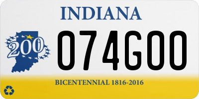 IN license plate 074GOO