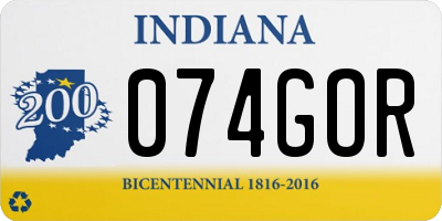 IN license plate 074GOR