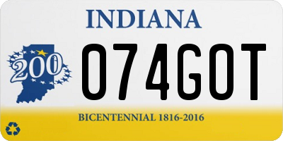 IN license plate 074GOT