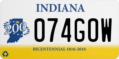 IN license plate 074GOW