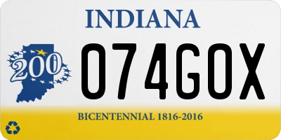IN license plate 074GOX