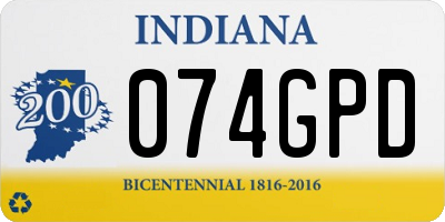 IN license plate 074GPD