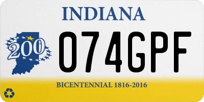 IN license plate 074GPF