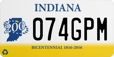 IN license plate 074GPM