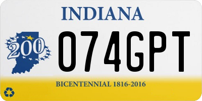 IN license plate 074GPT