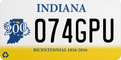 IN license plate 074GPU