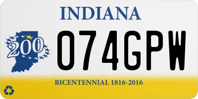 IN license plate 074GPW