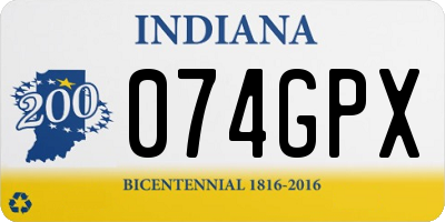 IN license plate 074GPX