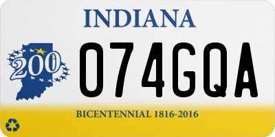 IN license plate 074GQA