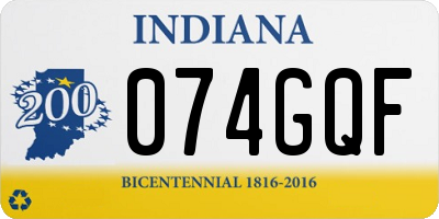IN license plate 074GQF