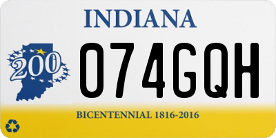 IN license plate 074GQH