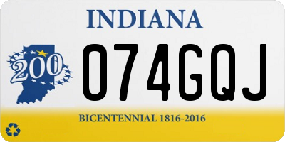 IN license plate 074GQJ