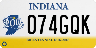 IN license plate 074GQK