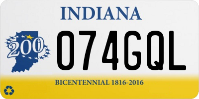 IN license plate 074GQL