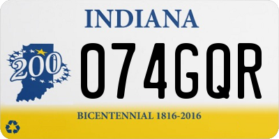 IN license plate 074GQR