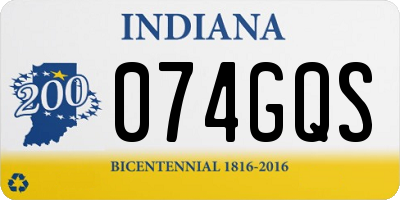 IN license plate 074GQS