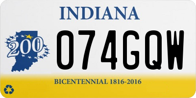 IN license plate 074GQW