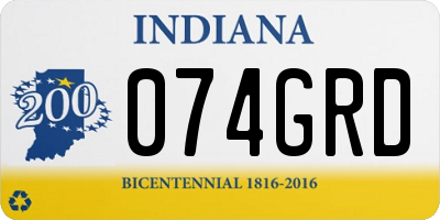 IN license plate 074GRD