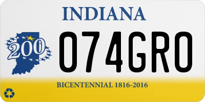 IN license plate 074GRO