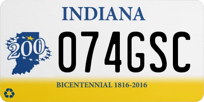 IN license plate 074GSC