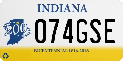 IN license plate 074GSE