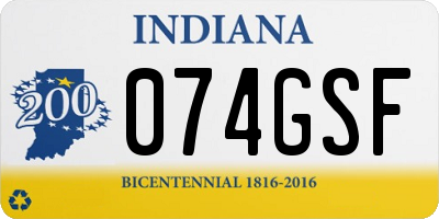 IN license plate 074GSF