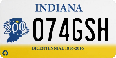 IN license plate 074GSH