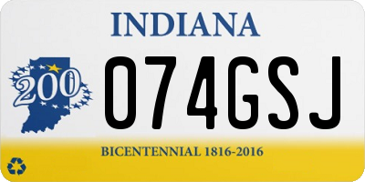 IN license plate 074GSJ
