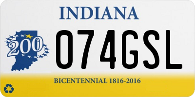 IN license plate 074GSL