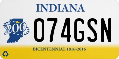 IN license plate 074GSN