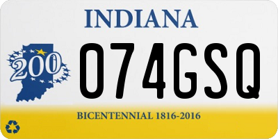 IN license plate 074GSQ