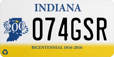 IN license plate 074GSR