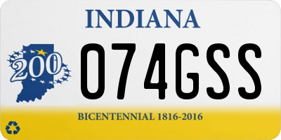 IN license plate 074GSS