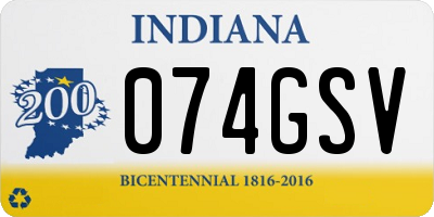 IN license plate 074GSV