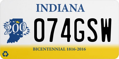 IN license plate 074GSW