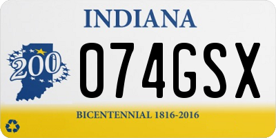 IN license plate 074GSX