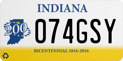 IN license plate 074GSY