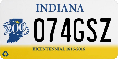IN license plate 074GSZ