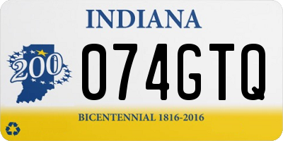 IN license plate 074GTQ